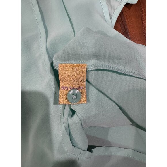 NEW Princess Vera Wang Womens S Green Sheer Top Elegant Chic Blouse Sleeveless - Picture 11 of 11